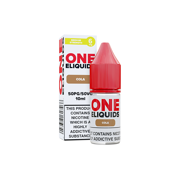 6mg One E-Liquids Flavoured Nicotine E-Liquid 10ml (50VG/50PG)