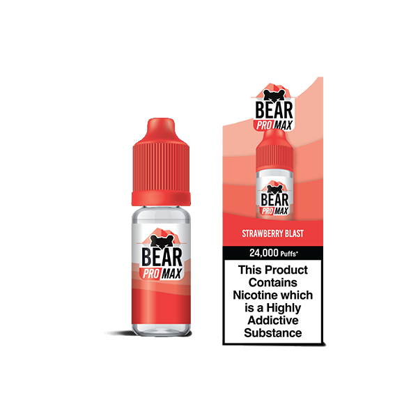 Bear Pro Max 75ml Longfill Bar Series includes 4X 20mg Salt Nic Shots