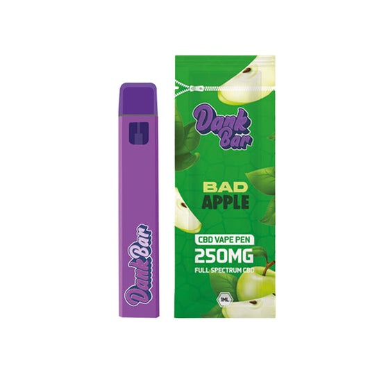 Dank Bar 250mg Full Spectrum CBD Vape Disposable by Purple Dank - 12 flavours (BUY 1 GET 1 FREE)