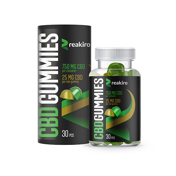 Reakiro 750mg Full Spectrum CBD Apple & Lemon Gummies - 30 pieces :: Short Dated :: (BUY 1 GET 1 FREE)